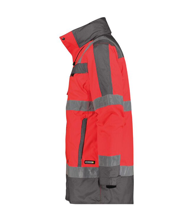 DASSY Limasol Reflecterende Regenjas Rood/Grijs