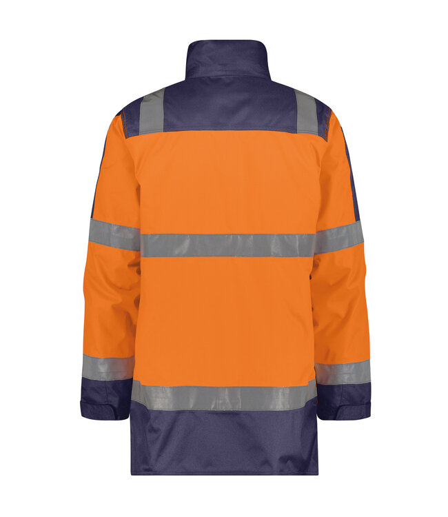 DASSY Limasol Reflecterende Regenjas Oranje/Donkerblauw