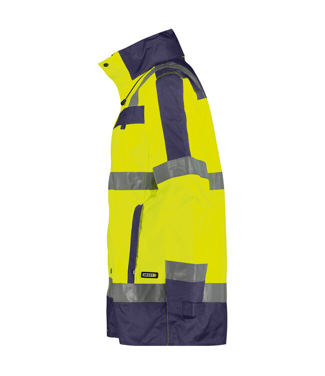 DASSY Limasol Reflecterende Regenjas Geel/Donkerblauw