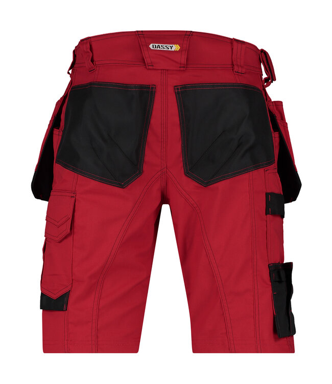 DASSY Bionic D-FX Korte Werkbroek Rood/Zwart