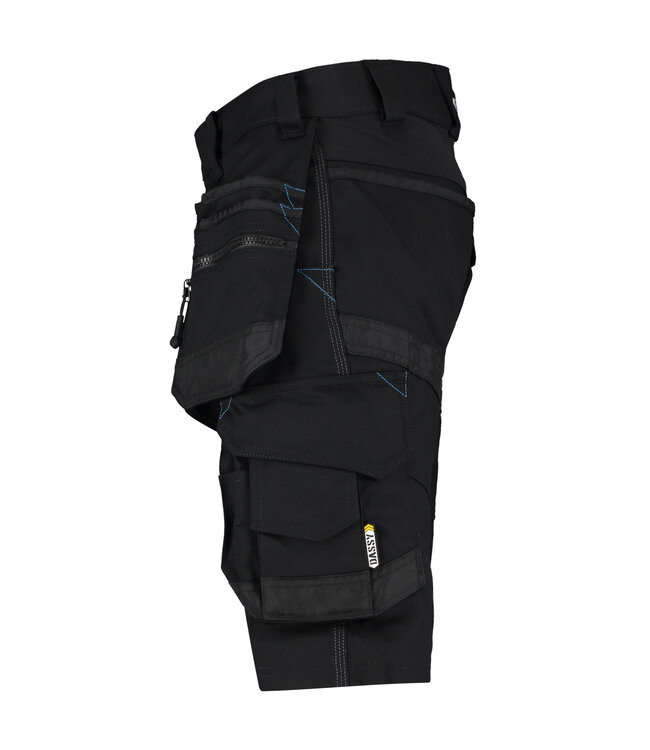 DASSY Trix D-Flex Korte Werkbroek Stretch Zwart
