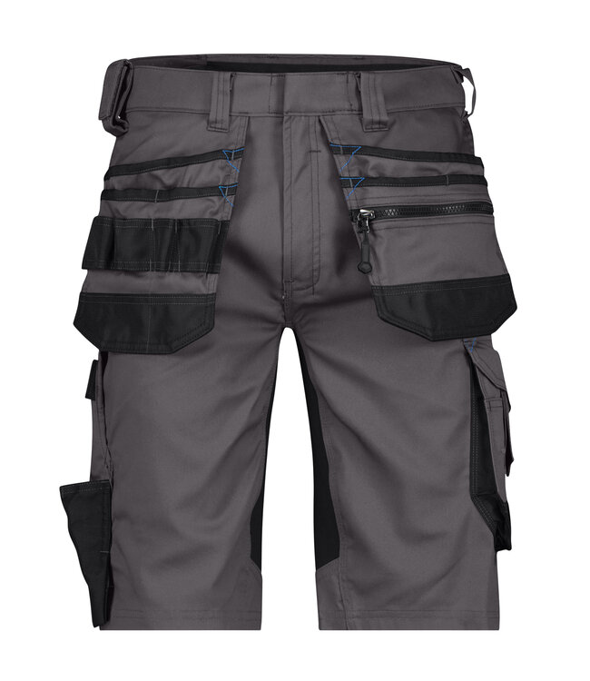 DASSY Trix D-Flex Korte Werkbroek Stretch Grijs/Zwart