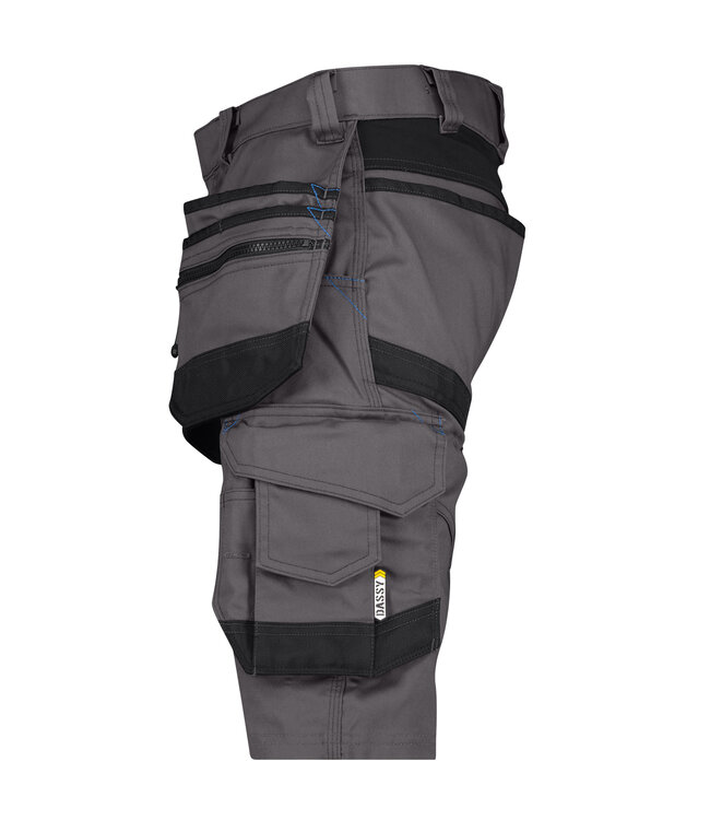 DASSY Trix D-Flex Korte Werkbroek Stretch Grijs/Zwart