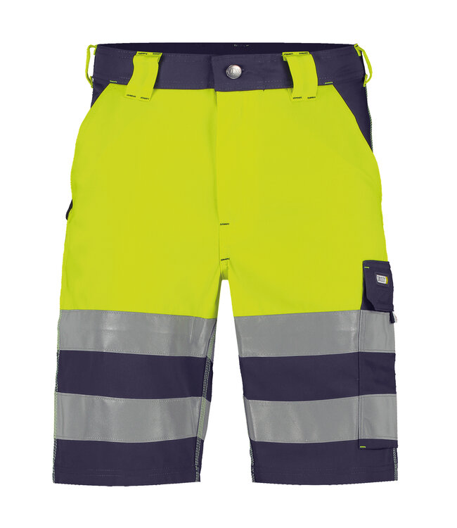 DASSY Venna Reflecterende Korte Werkbroek Geel/Donkerblauw