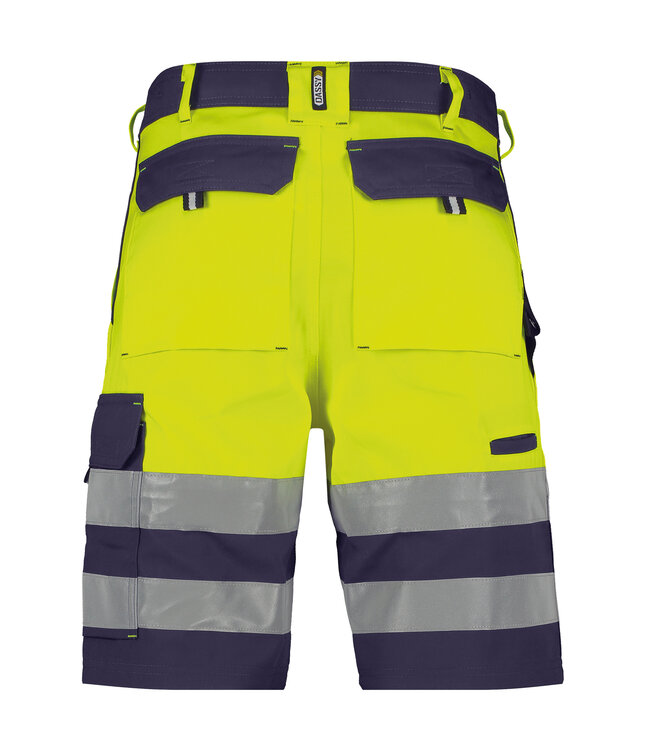DASSY Venna Reflecterende Korte Werkbroek Geel/Donkerblauw