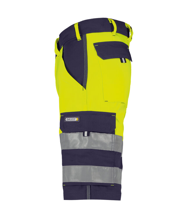 DASSY Venna Reflecterende Korte Werkbroek Geel/Donkerblauw