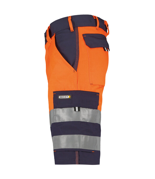 DASSY Venna Reflecterende Korte Werkbroek Oranje/Donkerblauw