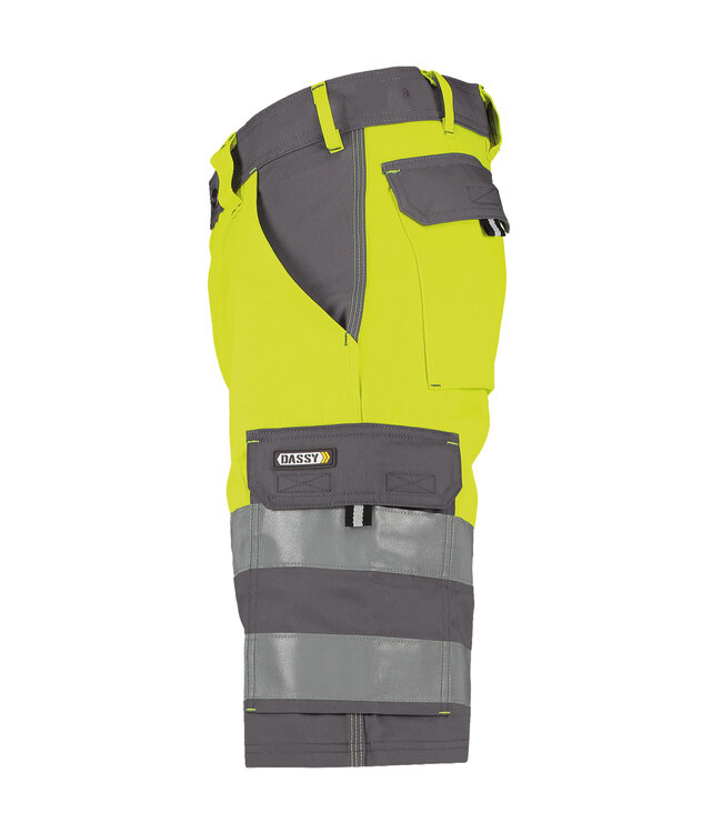 DASSY Venna Reflecterende Korte Werkbroek Grijs/Geel