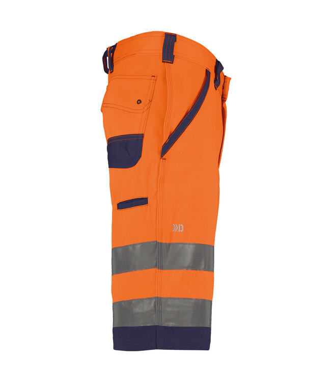 DASSY Lucca Reflecterende Canvas Korte Werkbroek Oranje/Donkerblauw