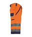 DASSY Lucca Reflecterende Canvas Korte Werkbroek Oranje/Donkerblauw