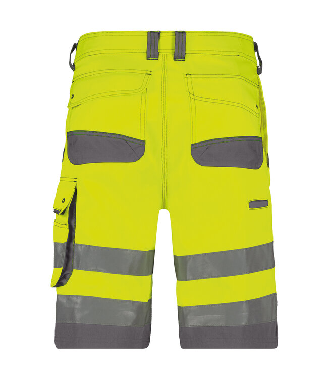 DASSY Lucca Reflecterende Canvas Korte Werkbroek Geel/Grijs