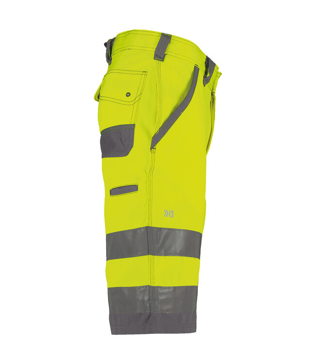 DASSY Lucca Reflecterende Canvas Korte Werkbroek Geel/Grijs