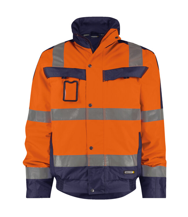 DASSY Lima Reflecterende Winter Werkjas Oranje/Donkerblauw