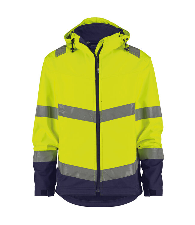 DASSY Malaga Reflecterende Softshell Werkjas Geel/Donkerblauw