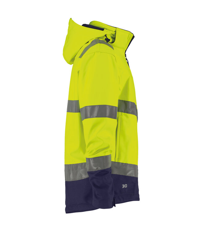 DASSY Malaga Reflecterende Softshell Werkjas Geel/Donkerblauw