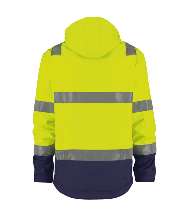 DASSY Malaga Reflecterende Softshell Werkjas Geel/Donkerblauw