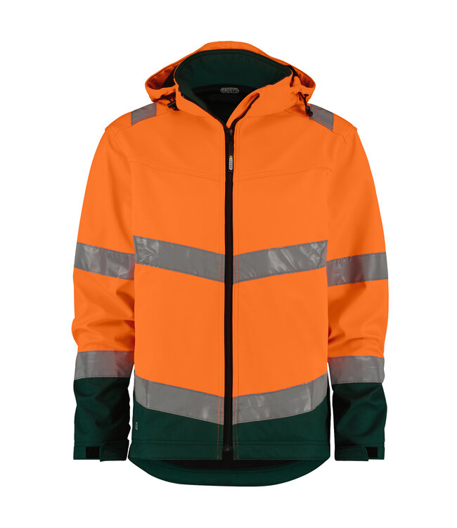 DASSY Malaga Reflecterende Softshell Werkjas Oranje/Groen