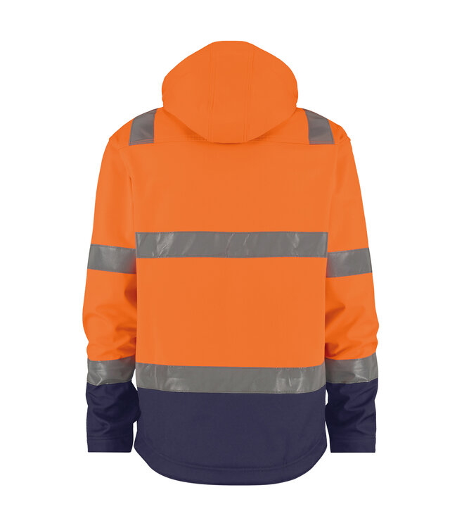 DASSY Malaga Reflecterende Softshell Werkjas Oranje/Donkerblauw