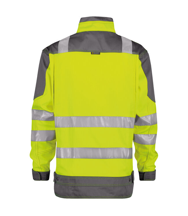 DASSY Orlando Reflecterende Canvas Werkjas Ongevoerd Geel/Grijs