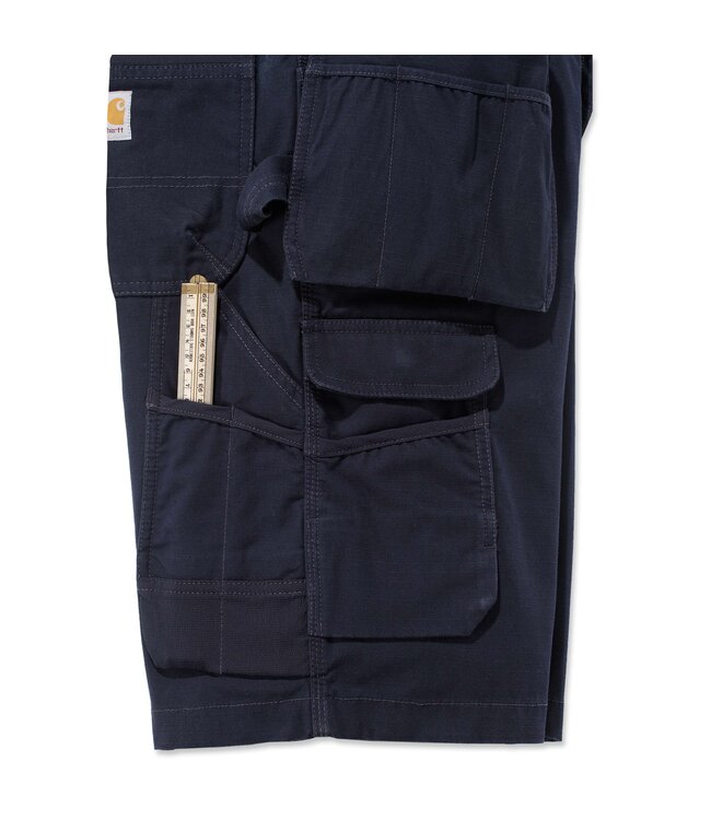 Carhartt Rugged Flex Ripstop Multi Pocket Korte Werkbroek Navy