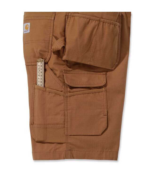 Carhartt Rugged Flex Ripstop Multi Pocket Korte Werkbroek Carhartt Brown
