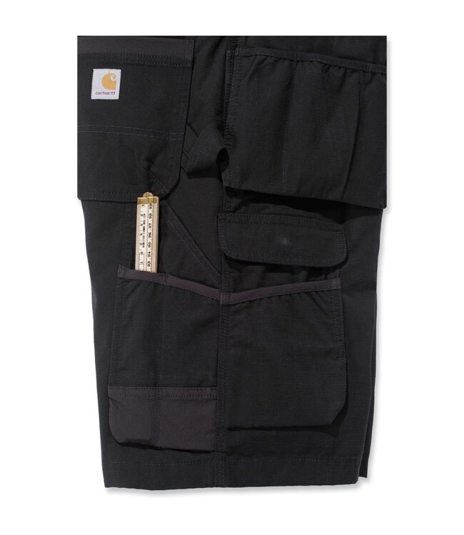Carhartt Rugged Flex Ripstop Multi Pocket Korte Werkbroek Zwart