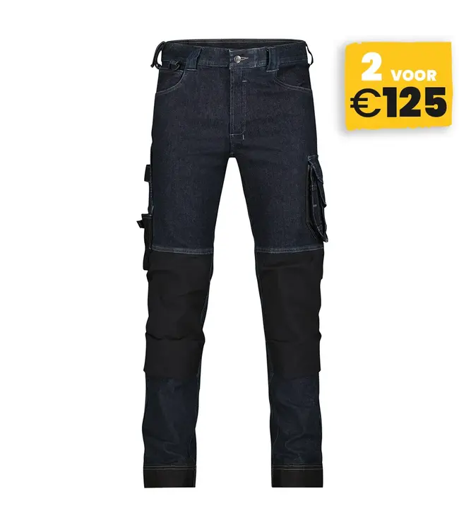 DASSY DASSY Kyoto Stretch Werkbroek Jeansblauw Zwart