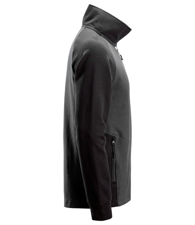 Snickers 2841 Sweater met Korte Rits Donkergrijs/Zwart