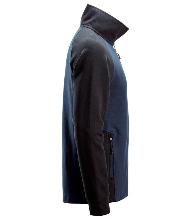 Snickers 2841 Sweater met Korte Rits Donkerblauw/Zwart