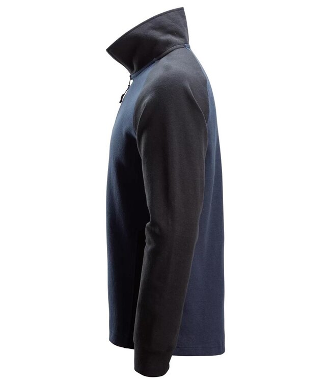 Snickers 2841 Sweater met Korte Rits Donkerblauw/Zwart