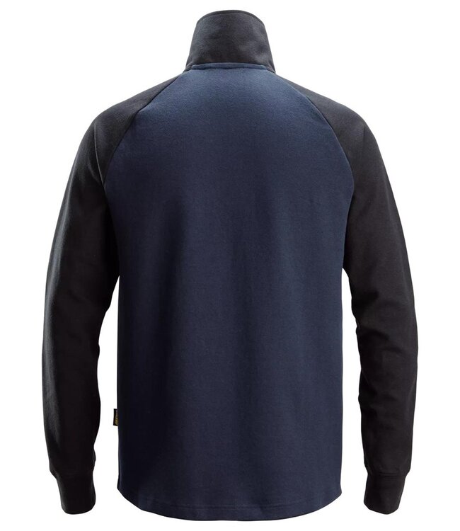 Snickers 2841 Sweater met Korte Rits Donkerblauw/Zwart