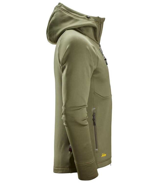 Snickers 8026 FW Polartec Hoodie met Rits Khaki