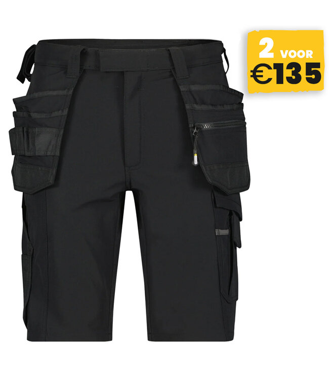 DASSY Aurax D-FX Korte Werkbroek 4-weg Stretch Zwart
