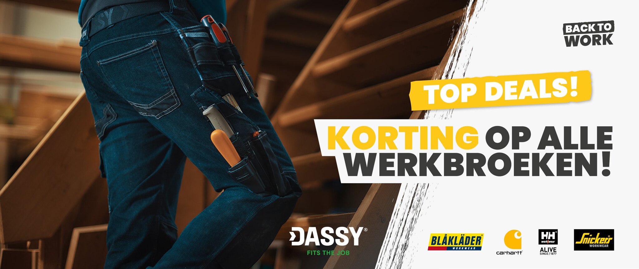 Back to Work deals! Korting op alle werkbroeken!