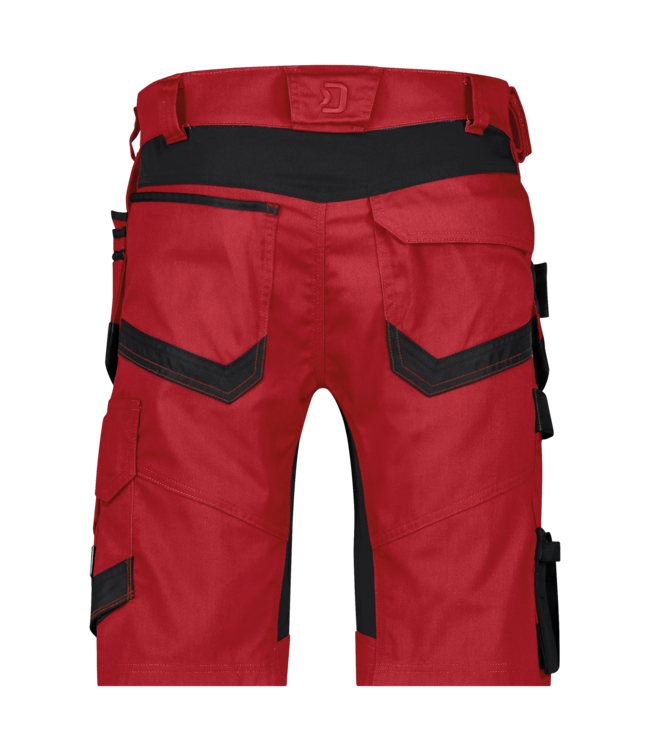 DASSY Trix NEXT D-Flex Korte Werkbroek Stretch Rood/Zwart
