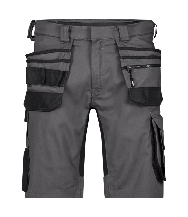 DASSY Trix NEXT D-Flex Korte Werkbroek Stretch Grijs/Zwart