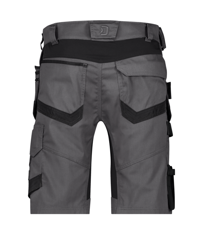 DASSY Trix NEXT D-Flex Korte Werkbroek Stretch Grijs/Zwart