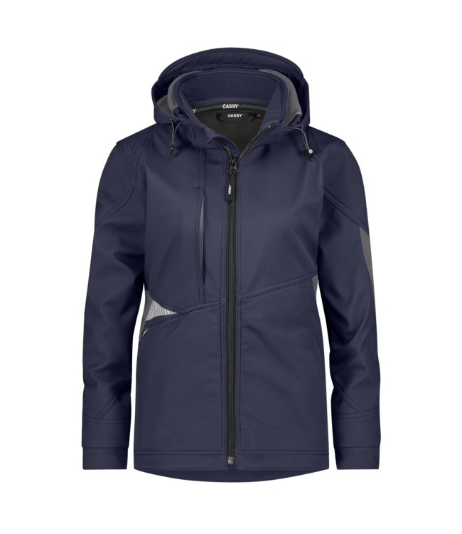 DASSY Gravity NEXT D-FX Dames Softshell Werkjas Donkerblauw/Grijs