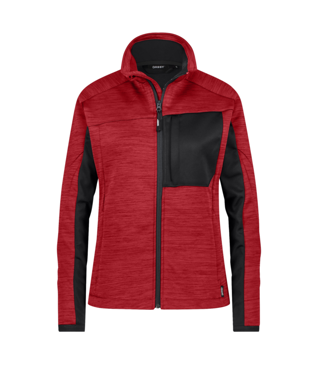 DASSY Convex NEXT D-Flex Dames Fleece Werktrui met Rits Rood/Zwart