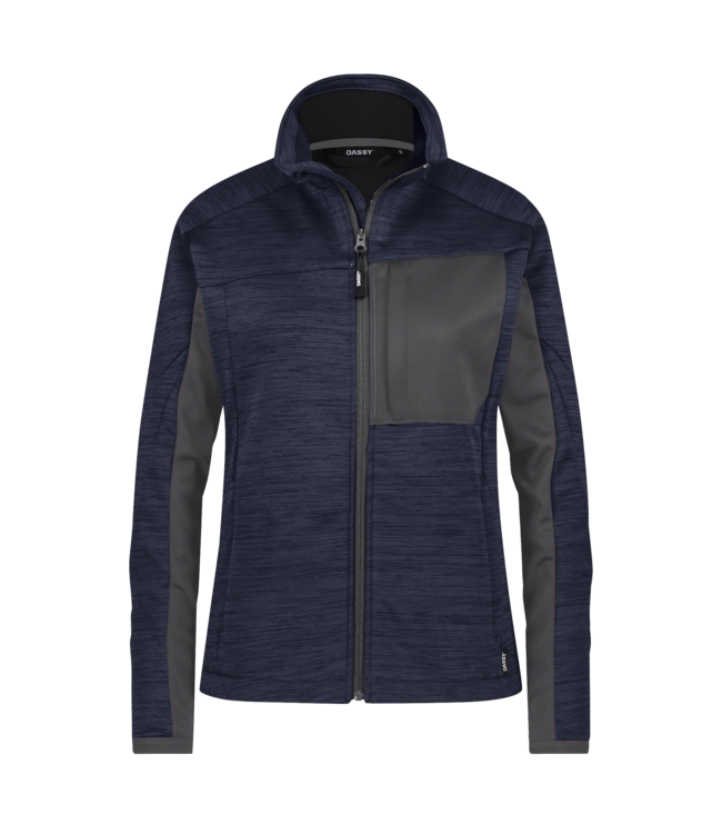DASSY Convex NEXT D-Flex Dames Fleece Werktrui met Rits Donkerblauw/Grijs