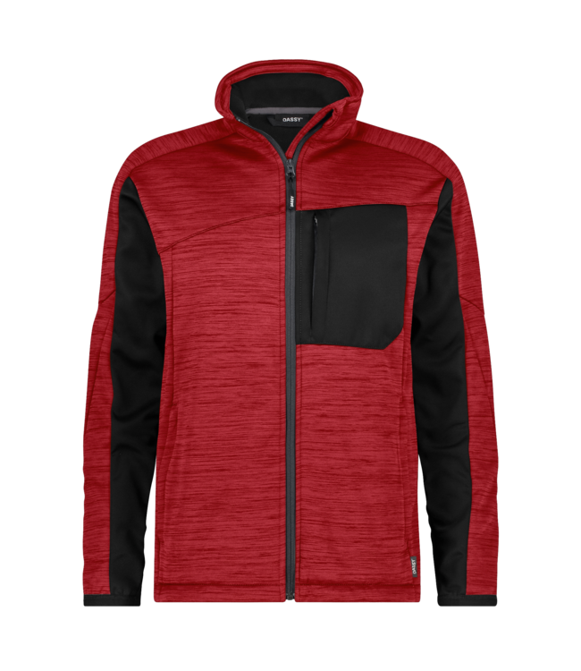 DASSY Convex NEXT D-Flex Fleece Werktrui met Rits Rood/Zwart