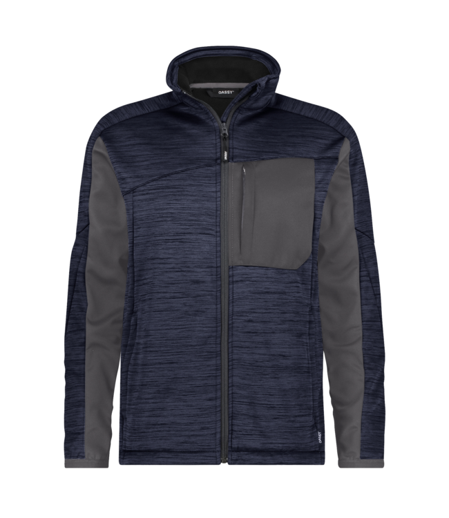 DASSY Convex NEXT D-Flex Fleece Werktrui met Rits Donkerblauw/Grijs