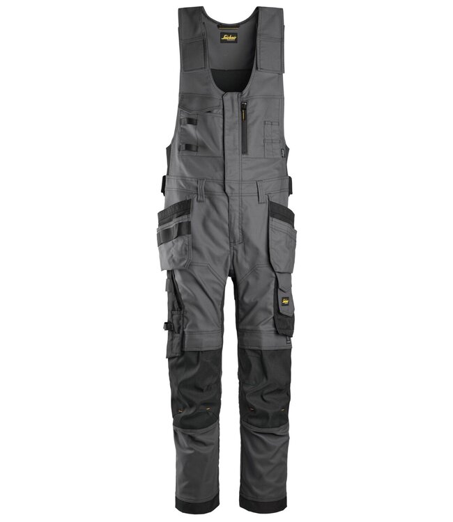 Snickers 6014 Canvas Bodybroek Stretch Holsterzakken Staalgrijs/Zwart