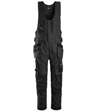 Snickers Workwear Snickers 6014 Canvas Bodybroek Stretch Holsterzakken Zwart