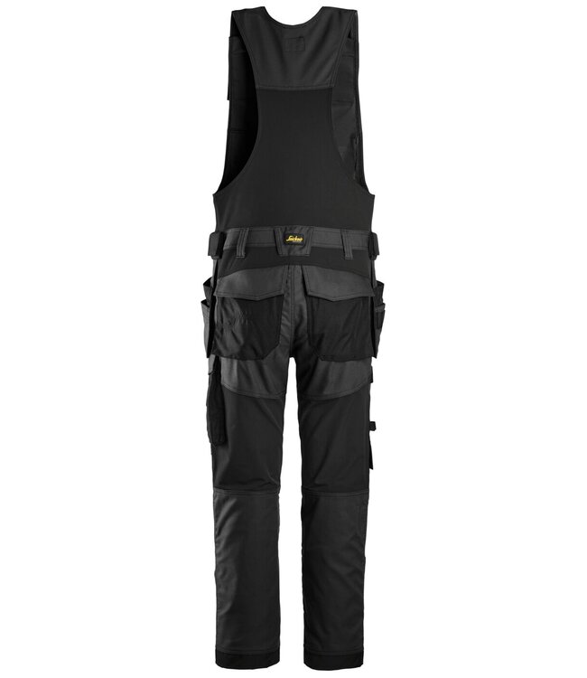 Snickers 6014 Canvas Bodybroek Stretch Holsterzakken Zwart