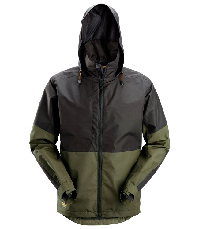 Snickers 1304 Waterdichte Shell Werkjas Khaki Groen/Zwart
