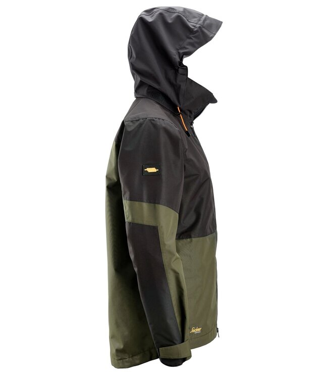 Snickers 1304 Waterdichte Shell Werkjas Khaki Groen/Zwart
