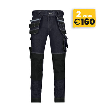DASSY DASSY Melbourne Stretch Spijker Werkbroek Marineblauw/Zwart