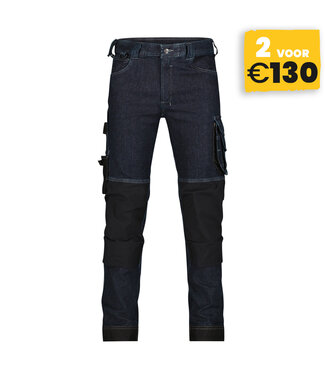 DASSY DASSY Kyoto Stretch Werkbroek Jeansblauw/Zwart