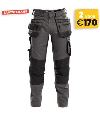 DASSY DASSY Flux D-Flex Werkbroek Stretch Grijs/Zwart